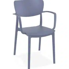 Chaise avec accoudoirs ‘GRANPA’ en matière plastique gris foncé