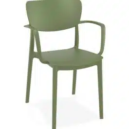 Chaise avec accoudoirs ‘GRANPA’ en matière plastique verte