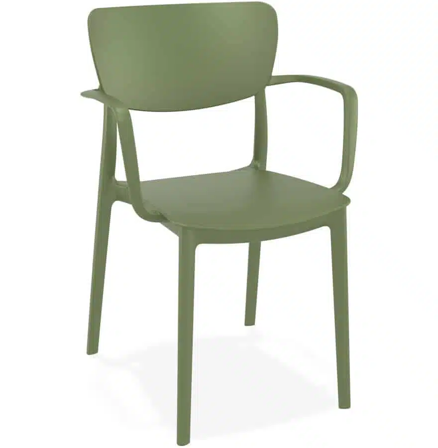 Chaise avec accoudoirs ‘GRANPA’ en matière plastique verte