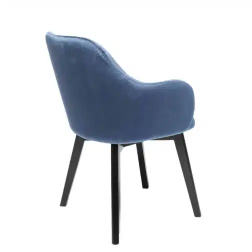 Chaise avec accoudoirs Lady pieds noirs bleu pétrole Kare Design