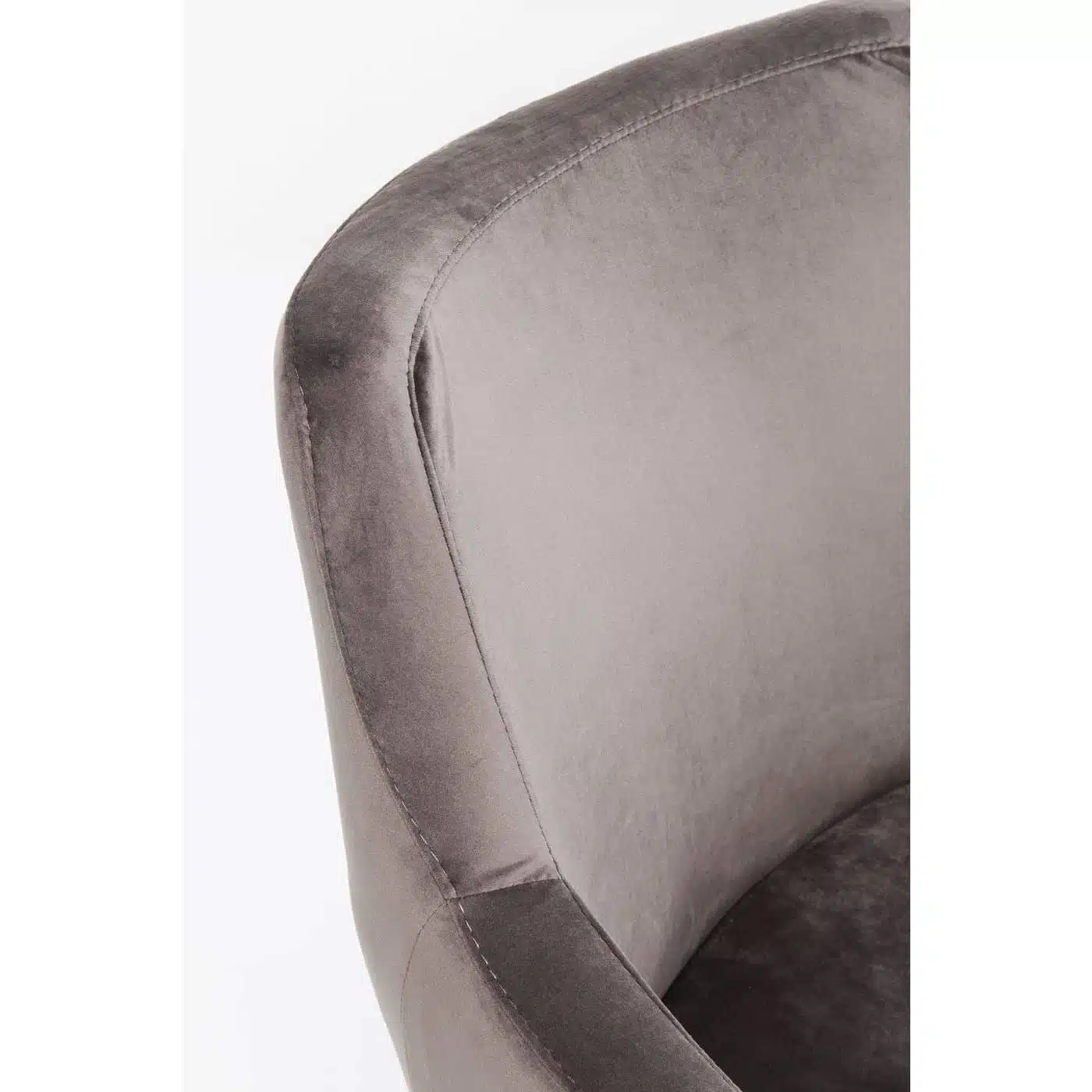 Chaise avec accoudoirs Mode pieds noirs velours gris Kare Design
