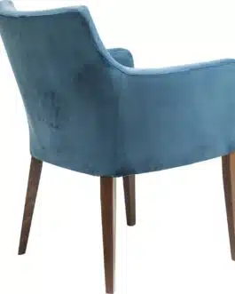 Chaise avec accoudoirs Mode velours bleu pétrole Kare Design