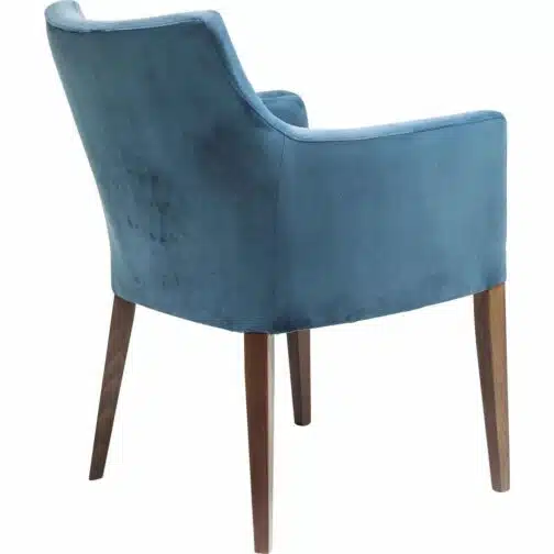 Chaise avec accoudoirs Mode velours bleu pétrole Kare Design