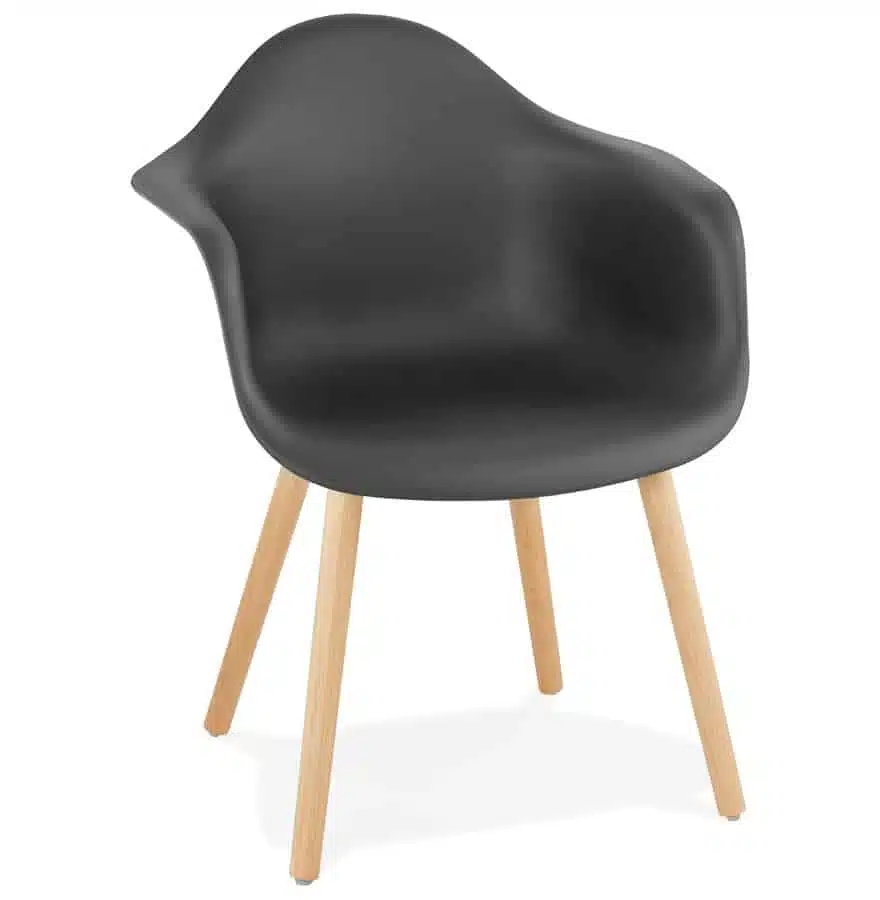 Chaise avec accoudoirs 'OLIVIA' noire style scandinave