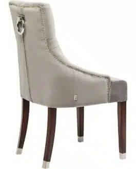 Chaise avec accoudoirs Prince velours gris Kare Design