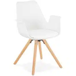 Chaise avec accoudoirs ‘ZALIK’ blanche style scandinave