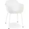 Chaise avec accoudoirs perforée 'DRAK' blanche intérieure / extérieure