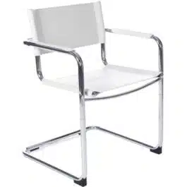 Chaise d’accueil / visiteur ‘KA’ blanche pour bureau ou salle de réunion