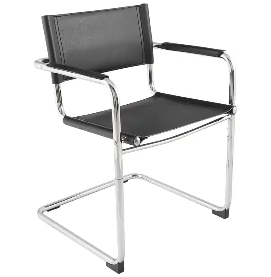Chaise d’accueil / visiteur ‘KA’ noire pour bureau ou salle de réunion