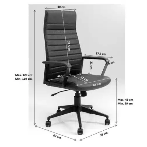 Chaise de bureau Labora haute marron foncé Kare Design