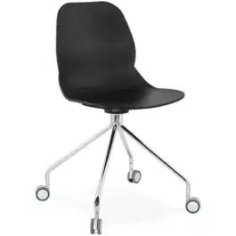 Chaise de bureau moderne ‘RALLY’ noire sur roulettes