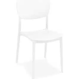 Chaise de cuisine ‘OMA’ en matière plastique blanche