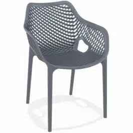 Chaise de jardin / terrasse ‘SISTER’ gris foncé en matière plastique