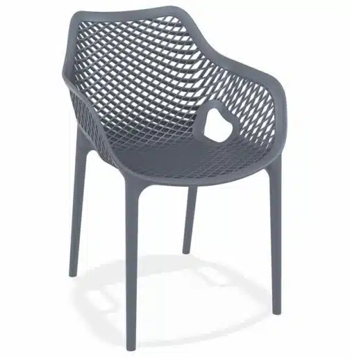 Chaise de jardin / terrasse 'SISTER' gris foncé en matière plastique