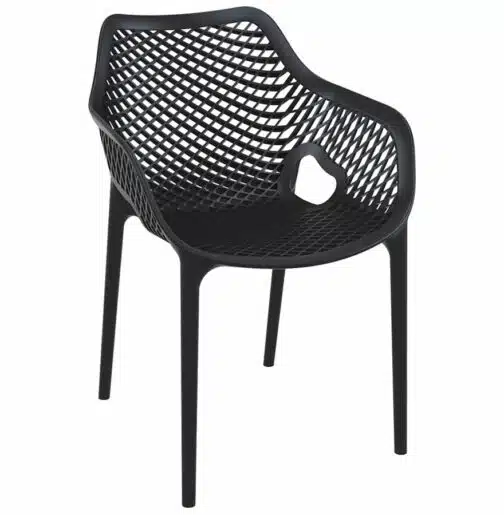 Chaise de jardin / terrasse 'SISTER' noire en matière plastique