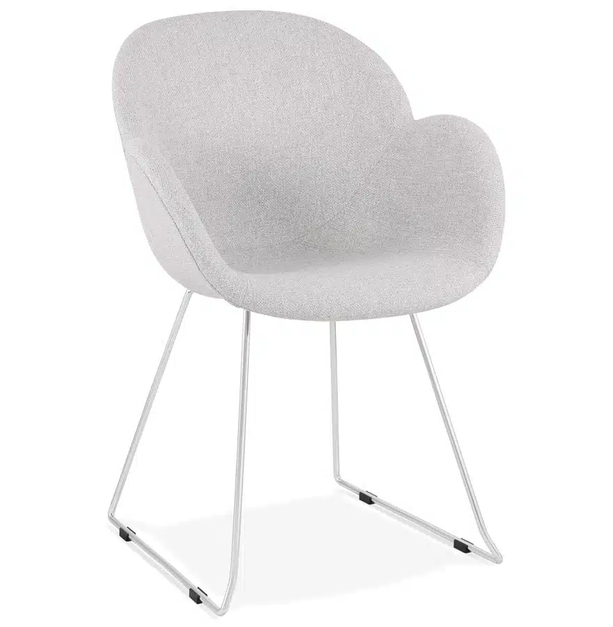 Chaise design ‘JUMBO’ grise claire en tissu