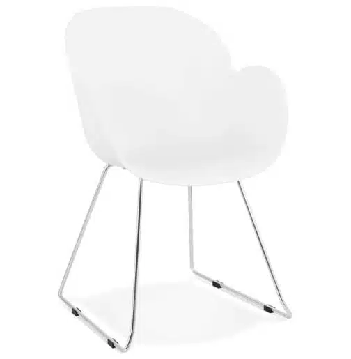 Chaise design 'NEGO' blanche en matière plastique
