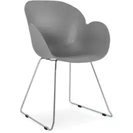 Chaise design ‘NEGO’ grise en matière plastique