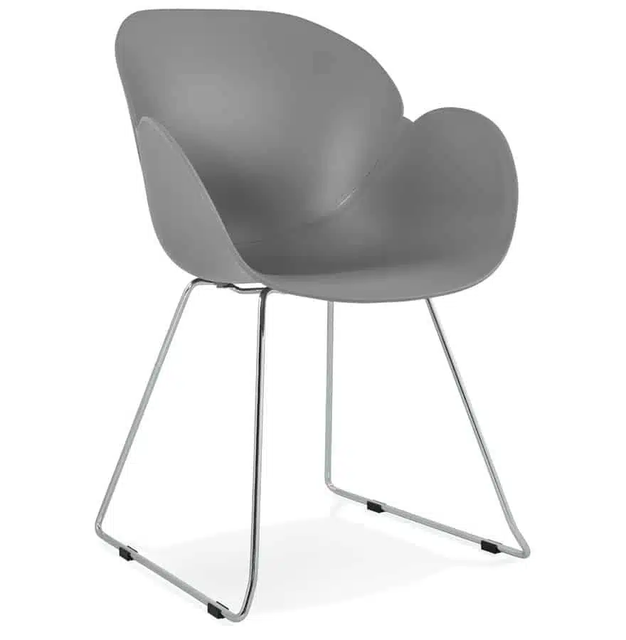 Chaise design ‘NEGO’ grise en matière plastique