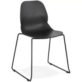 Chaise design ‘NUMERIK’ noire avec pieds en métal noir