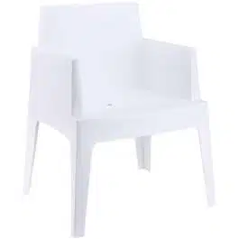 Chaise design ‘PLEMO’ blanche en matière plastique