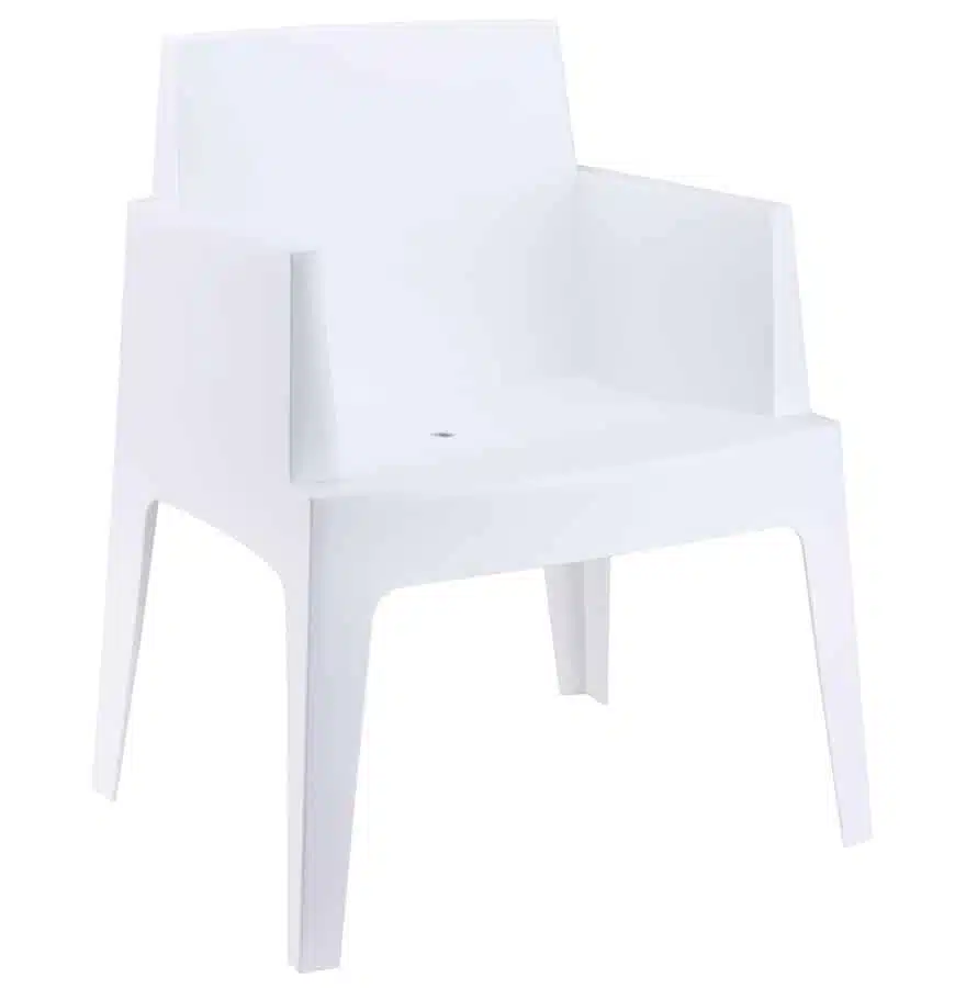 Chaise design ‘PLEMO’ blanche en matière plastique