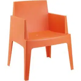 Chaise design ‘PLEMO’ orange en matière plastique