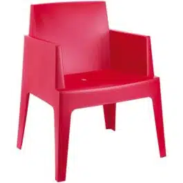 Chaise design ‘PLEMO’ rouge en matière plastique