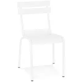 Chaise design ‘ROMEO’ en métal blanc empilable
