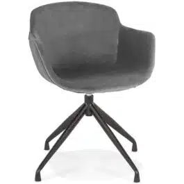Chaise design avec accoudoirs ‘GRAPIN’ en velours gris