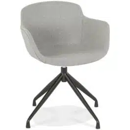 Chaise design avec accoudoirs ‘SWAN’ en tissu gris