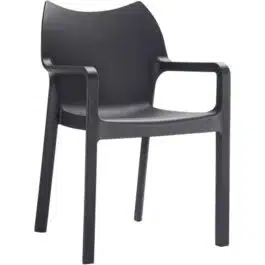 Chaise design de terrasse ‘VIVA’ noire en matière plastique