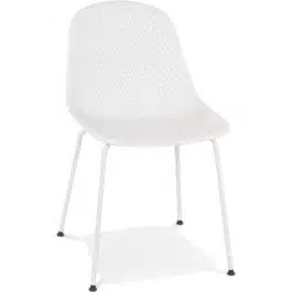 Chaise design perforée ‘VIKY’ blanche intérieure / extérieure