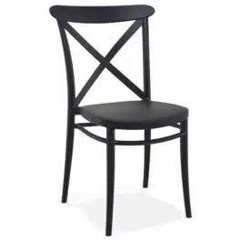 Chaise empilable ‘JACOB’ style rétro en matière plastique noire