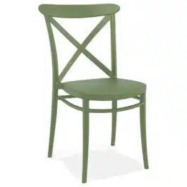 Chaise empilable ‘JACOB’ style rétro en matière plastique verte