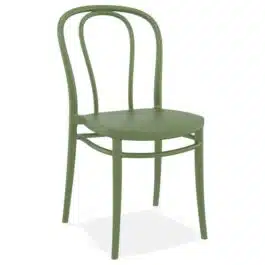 Chaise empilable ‘JAMAR’ intérieur / extérieur en matière plastique verte