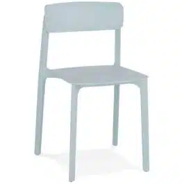 Chaise intérieur / extérieur empilable ‘TROPICAL’ en matière plastique bleu pastel
