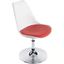 Chaise moderne pivotante ‘QUEEN’ réglable blanche et rouge