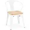 Chaise style industriel 'METROPOLIS' en métal blanc - commande par 2 pièces / prix pour 1 pièce