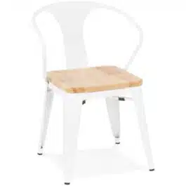 Chaise style industriel ‘METROPOLIS’ en métal blanc – commande par 2 pièces / prix pour 1 pièce