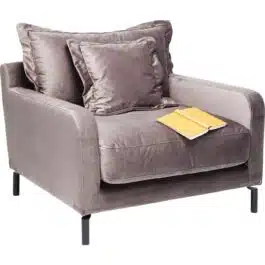 Fauteuil Lullaby velours taupe Kare Design