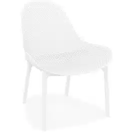 Fauteuil lounge de jardin perforé ‘SILO’ blanc design