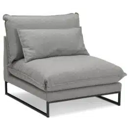 Grand fauteuil lounge ‘LASKA’ en tissu gris clair 1 place