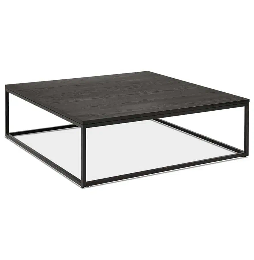 Grande table basse style industriel ‘TRIBECA’ en bois et métal noir