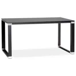 Petit bureau droit design ‘XLINE’ en bois noir – 140×70 cm