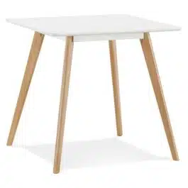 Petite table à diner ‘GENIUS’ en bois finiton blanche – 80×80 cm