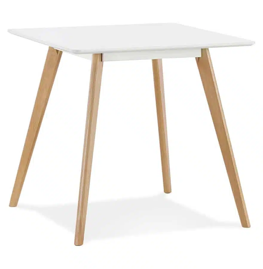 Petite table à diner 'GENIUS' en bois finiton blanche - 80x80 cm