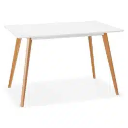 Petite table / bureau design ‘MARIUS’ blanche style scandinave – 120×80 cm