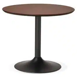 Petite table de bureau / à diner ronde ‘CHEF’ en bois finition Noyer – Ø 90 cm