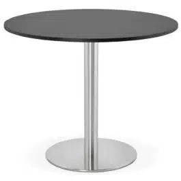 Petite table de bureau / à diner ronde ‘DALLAS’ noire – Ø 90 cm